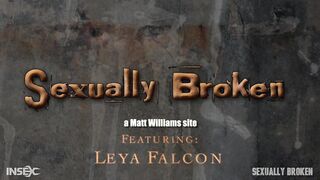 SEXUALLY BROKEN - Leya Falcon, hot blonds with Huge tits, bound down and double fucked
