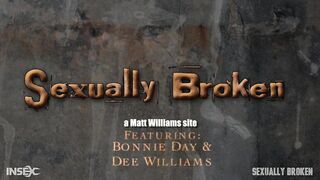 SEXUALLY BROKEN - Bonnie Day and Dee Williams bound and cumming on a Sybian while brutally face fucked! - BdsmMansion