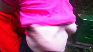 1000 hard tit slaps, 100 to naked cunt in public