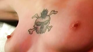 Psycho Supersadist Master Hector torments the nipples of his slave girl Conny extrem.