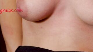 Brunette Teen Whipped Right on Natural Tits