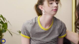 Bad girl gets punishment and learn hot lesbian sex from