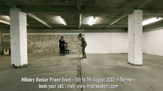 Dominatrix Mistress April - Military Bunker Prison drill event