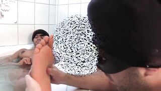 ebony mistress order foot massage in bath