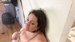 Mature PAWG Submissive Slut, kittenbritches, is Bound, Face Fucked Roughly& Made to Throat Daddy's BBC