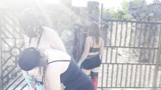 Medieval ball SACRIFICATION - ball whipping CBT