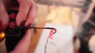 Testing a Slave's Nipples and Testicles - Mistress Julia