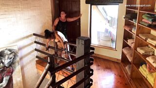 Dominatrix Mistress April - Get fit slave Rose Part 2