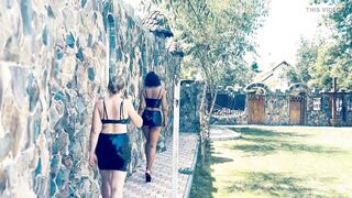 EXTREME BALLBUSTING - Ebony Dominatrix and Hungarian Mistress Brutal Ball kicks