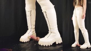 Marching and Stomping All Over Your Cock in White Boots - TamyStarly - Trample, Crushing, Trampling, Bootjob, Ballbusting, CBT