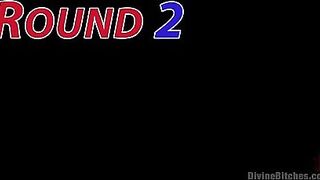 Beautiful Blond whoops on a man in a 100% competitve wrestling matchup