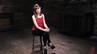 Red Headed Rope Slut Gets Brutalized and Made to Cum