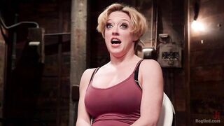 Busty Blond MILF molested in ruthless backbends