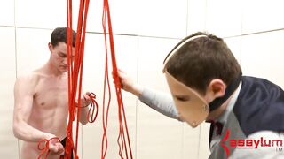 Teen has rough anal sex in MMF threeway humiliation