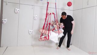 Bdsm slut drinking piss and eating pussy