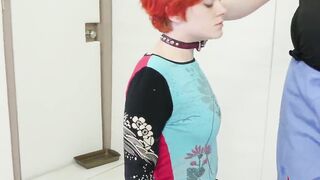 Bdsm slut gives sloppy blowjob