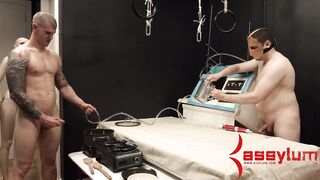 Cum hungry slobbering teen bondage slut ass rammed and sucking