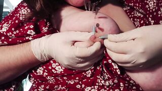 Piercing my tits and nipples