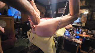 milf in pussy clip bondage with anal estim nipples and clit pumped