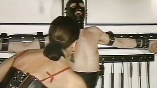 Vintage punishing lessons from femdom chicks