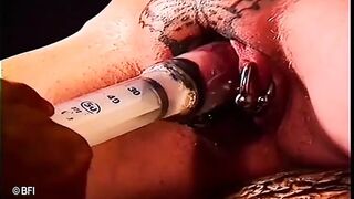 Mega clit torment with poor blonde and tattooed granny