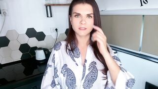 Milky Stepmother's Boner was Licked by Her Stepson on the Kitchen