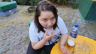 Gape my asshole with your cock and give me your cum and piss to drink it in public