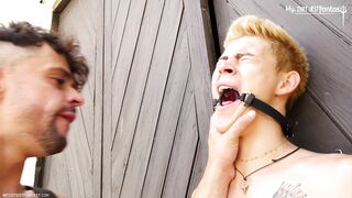 Blond Twink gets dominated, used and fucked outdoors!