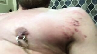 Clint Cumin- wheelchair submissive whips it’s self