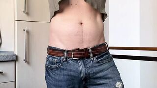 Strip of little dick with cockring on