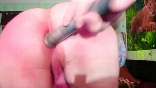 Straight, fucks himself in the ass with a 12-inch cock, tears his asshole