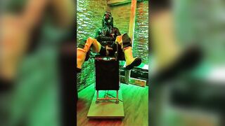 rubber play with hard nipple pierced torment and jerk off