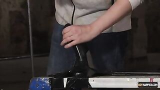 Naughty dom Ashton Bradley anal torments twink Casper Ellis