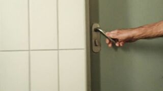 long risky exhib on toilet of a rest area