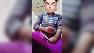 19 yo doing handjob with his huge cock