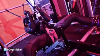 Suspended Gimp Machine Fucked and Estim to Hands Free Orgasm