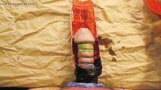 cock bathed in hot wax