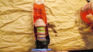 cock bathed in hot wax