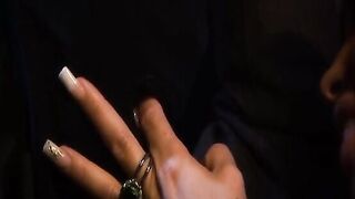 He is submitted to the busty brunette