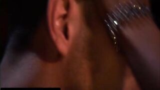 He is submitted to the busty brunette