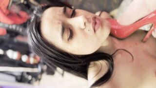 Lesbian FACE SLAPPING inferno - No pity - LezDOM destroying her submissive face