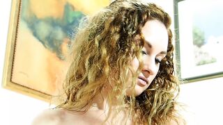 Look at your horny neighbor on the couch, touching her delicious pussy with her toy