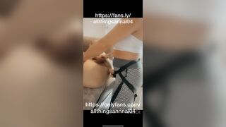 Working out on my bitch bois tight ass with my big strapon