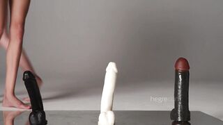 Two Babes Stretch Their Pussies In The Big Dildo Challenge ! - Alba A