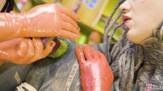 Two Latex Dominatrix Sissy Femdom Anal Fisting